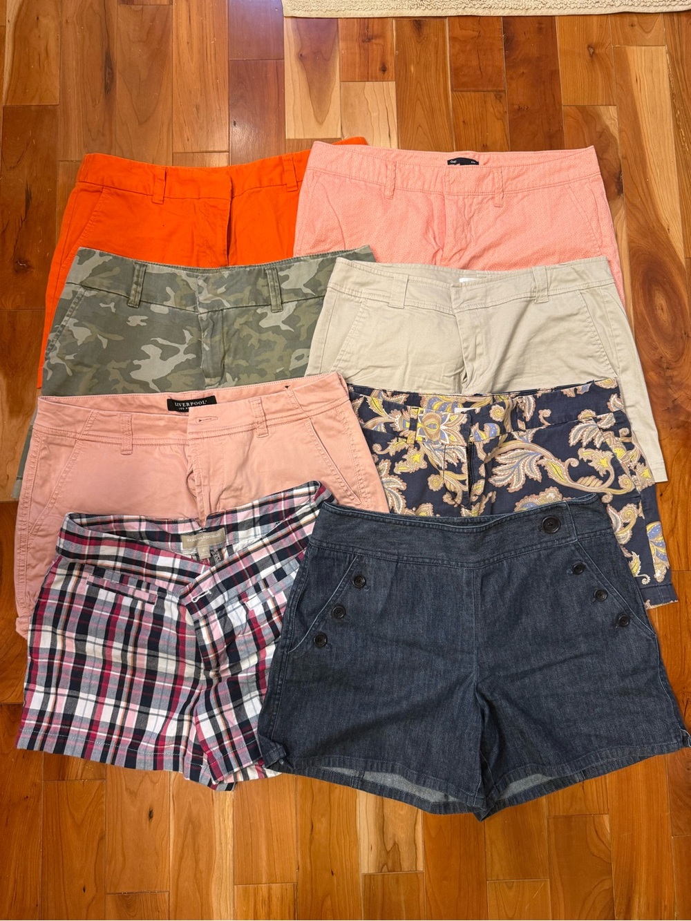 Dark Blue Denim Sailor-Button Women's Shorts